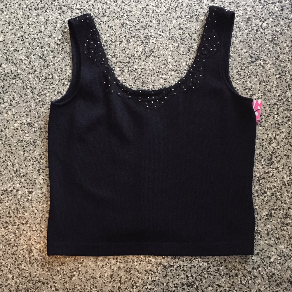 St. John black knit tank top